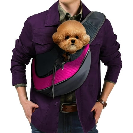 Hgudesign Dog Sling Carrier Pet Puppy Sling Bag Small Dogs s Carrier Hand Free Dog Satchel Carrier for Outdoor Travel  Medium  Grey