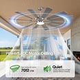 thumbnail image 5 of 62" Ceiling Fan with Light and Remote, Damp Rated 12 Blades Modern Farmhouse Large Double-sided Reversible Commercial Dimmable Fan for Exterior Outside Porch Gazebo, 5 of 16