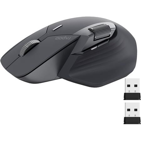 MT760 Multi-Device Wireless Mouse Bluetooth 5.0 and 2.4G Multi-Mode Connection Up to 4 Devices 11 Programmable Buttons 4K DPI 90 Days Battery Life PC Matte Black