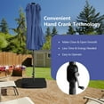 thumbnail image 6 of Gymax Outdoor 15' Double-Sided Patio Umbrella 48 Solar LED Lights Crank & Base Navy, 6 of 10