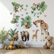 thumbnail image 4 of 3 hojas de pegatinas de pared de animales de jardín, 3 estilos, oso, jirafa, zorro, decoración, pegatinas de pared extraíbles, despegar y pegar., 4 of 8