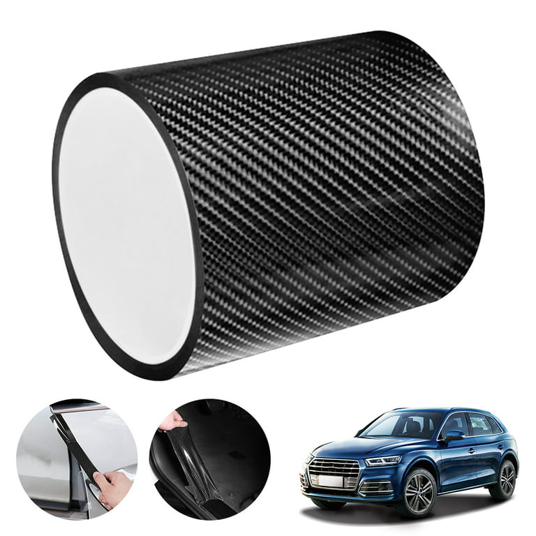 Willstar 3M Carbon Fiber Car Stickers Door Sill Scuff Anti Scratch Tape Protection Film, Size: 5, Black