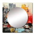thumbnail image 2 of Designart "Urban composition II" Abstract Collages Square Mirror For Wall Decor - Large Yellow Square Printed Wall Mirror Art - Square Transitional Mirror - Wall Mounted Square Large Mirror, 2 of 5