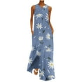 thumbnail image 2 of Robe d'Été Boho Mode Femme Col en V Sans Manches avec Poches Imprimée Robes pour Femmes 2023 Décontractée en Liquidation, 2 of 5