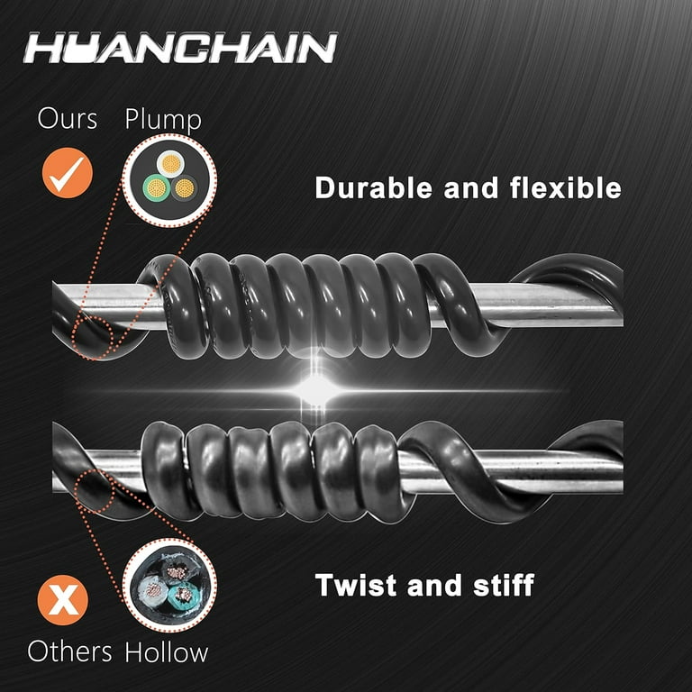 300 Ft 16/3 Gauge Outdoor Extension Cord - Waterproof, Lighted End, Cold Weather Flexible To -40°C