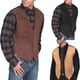 thumbnail image 2 of Chaleco de traje informal retro de color sólido ajustado con doble botonadura para hombre, 2 of 5