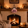 thumbnail image 6 of Kdkad Halloween Welcome Sign for Front Door, Ghost Wooden Wreaths with Hanging Chains for Halloween Decorations Outdoor, Pink Black Halloween Wall Decor for Halloween Party Supplies, 6 of 7