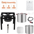 thumbnail image 1 of OUYAWEI Friteuse à Dinde de 100 QT, Friteuse Profonde d'Extérieur en Aluminium et Cuiseur Vapeur de Fruits de Mer avec Régulateur, Casserole pour Poisson avec Injecteur, Trousse de Thermomètre et Réchaud au Propane d'Extérieur avec Support pour Poisson, 1 of 7