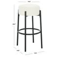 thumbnail image 3 of SAFAVIEH Couture Paisleigh Round Backless Bar Stool, Ivory/Black, 3 of 11