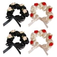 thumbnail image 1 of 4 unids rosa flor cabello corbata elegante pelo anillo señora pelo corbata ponytail titular, 1 of 6