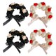 thumbnail image 1 of 4 unids rosa flor cabello corbata elegante pelo anillo señora pelo corbata ponytail titular, 1 of 6
