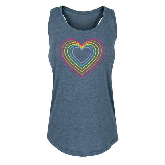 Instant Message - Rainbow Neon Heart - Women's Racerback Tank