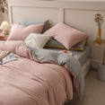 thumbnail image 1 of Juego de dormitorio estilo princesa de cuatro piezas, funda de edredón, funda de almohada, funda de edredón de una sola pieza, de algodón lavado de color puro y agradable para la piel, 1 of 6