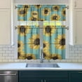 thumbnail image 3 of Boho Bloom Curtains 36 Inch - 3 Panel Rustic Farmhouse Set with Vintage Wildflower Print, Rod Pocket Kitchen Window Drapes for Spring Summer Decor, 3 of 6