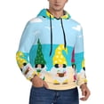 thumbnail image 2 of Picia Gnomes On The Beach Pattern Casual Men's Hoodie - Lightweight Hooded Sweatshirt with Kangaroo Pocket, Comfortable Pullover for Everyday, Travel-Small, 2 of 7