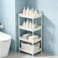 thumbnail image 5 of Eolstice Freestanding White 4-Tier Plastic Storage Shelf, Multipurpose Organizer Rack, Indoor Household Kitchen Bathroom Utility Storage Unit, 5 of 6