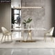 thumbnail image 3 of Luxury Rock Slab Kitchen Dining Table 8 Dinner Chairs Metal Titanium Gold Base Faux Marble Table Chair Set Meuble De Cuisine My Lux Decor Round, 3 of 20