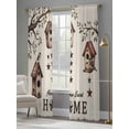 thumbnail image 4 of Sweet Home Sheer Curtains 96 Inch Length 2 Panels Set Window Treatments, Western Stars Bird Houses Farmhouse Retro Rod Pocket Semi Curtains for Living Room/Bedroom/Kitchen Décor, 104"W x 96"L, 4 of 7