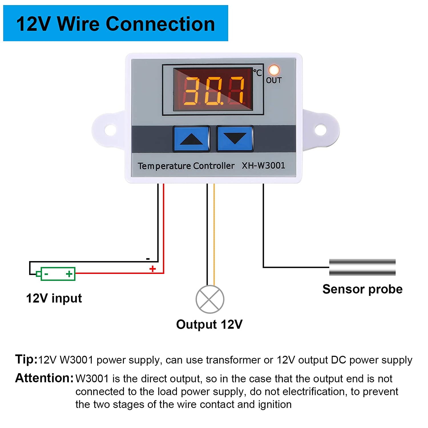 3Pcs XH-W3001 Digital LED Temperature Controller Module Digital