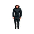 thumbnail image 1 of Honganda Men Sports Set, Solid Color Hoodie Zip Tops, Long Loose Pants Suit, 1 of 6