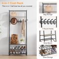 thumbnail image 2 of Qinaqin 4-in-1 Coat Rack Shoe Bench w/5/10 cm de Alturaooks & Shelves – Rústico Anchoood-Look Alturaall Tree w/Storage | Resistente Metálico Frame para Entryway Alturaallway Bathroom, 2 of 7
