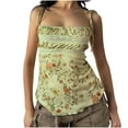 thumbnail image 2 of Mareep Débardeurs pour Femmes S-L Jupe Plissée Taille Haute Florale Douce d'Été pour Femmes Camisole à Lacets Col Rond, 2 of 9