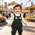 thumbnail image 5 of Baby Girls Romper Outfit Set Fall Winter Long Sleeve Romper for Infant, 5 of 9