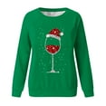 thumbnail image 4 of Uoodti Womens Long Sleeve Plus Size Gift Crewneck Sweatshirts Ugly Christmas Sweater Women Funny Red Wine Glass Shirts Pullover, 4 of 4