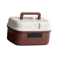 thumbnail image 2 of Luzkey Lockable Storage Box with Code Combination Lock Convenient Security Portable for Storing Documents Car Dorm Household College Red Brown, 2 of 8