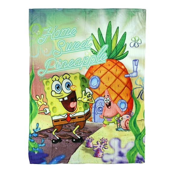 SpongeBob Squarepants Blanket Home Sweet Pineapple Silk Touch Throw 46" X 60"