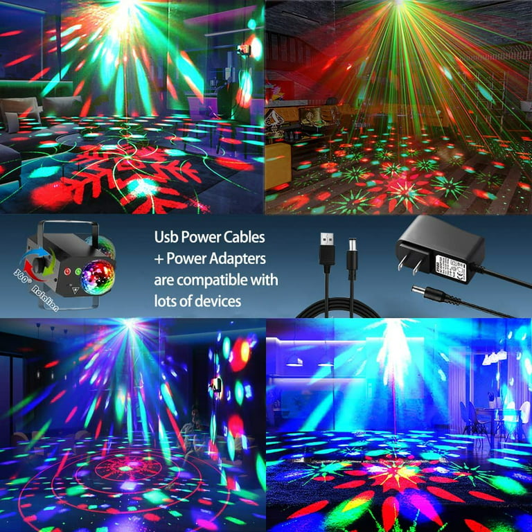 4 Pack Bluex Bulbs Disco Party Lights - Sound Activated LED Strobe Lights  with Remote Control Indoor Rotating RGB DJ Disco Light Ball Lights with 7