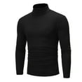 thumbnail image 4 of Mens Thermal Cotton Turtle Neck Skivvy Turtleneck Sweaters Stretch Shirt Tops Hot, 4 of 5
