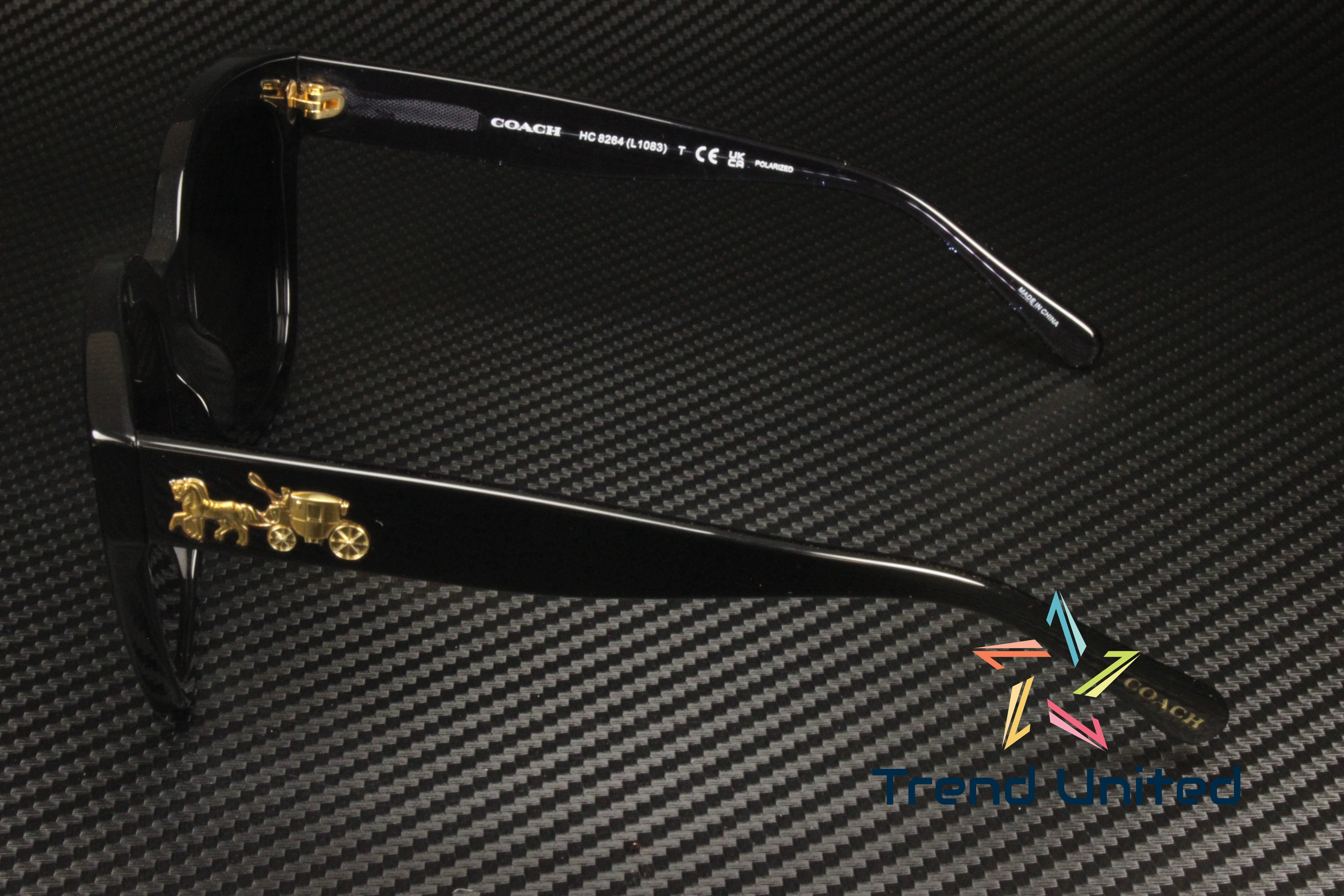 Coach Woman Sunglasses, Black Lenses Acetate Frame, 56mm
