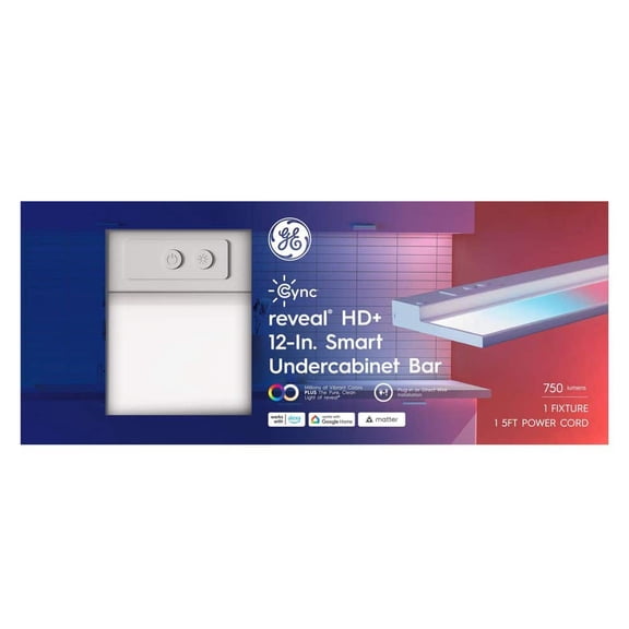12 in. Plug-In White Integrated LED Under Cabinet Light Cync Reveal Smart Color Changing Hardwired/1-Pack