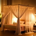 thumbnail image 3 of Fairytale Bed Canopy, Simple Installation With Corner Post Mosquito Net, Breathable Polyester Material, Practical For Travel And Camping, Adjustable Height For Any Bed Size, 3 of 7