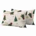 thumbnail image 2 of Pack of 2 Outdoor Pillow Covers 20x12 Inch Waterproof Christmas Throw Pillow Covers,Decorative Couch Pillow Shams Protectors Winter Pine Tree Gold White Xmas Snowflakes Patio Cushion Pillowcases, 2 of 8