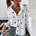 thumbnail image 1 of Pntutb Blusa de manga larga con botones sueltos para mujer, informal, a la moda, con solapa PNTUTB Pntutb-4735, 1 of 8