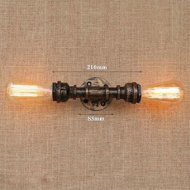 Lámpara de pared industrial retro vintage hierro óxido lámparas de tubería de agua e27 loft luz plateada iluminación interior hogar dormitorio restaurante deco - Oro Kuyhfg Bienvenido a Kuyhfg