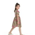 thumbnail image 4 of TAIAOJING Toddler Girls Short Sleeve Holiday Leopard Print Dress Dance Party Dresses Boho Beach Casual Birthday Sundress Birthday 12-18M, 4 of 5