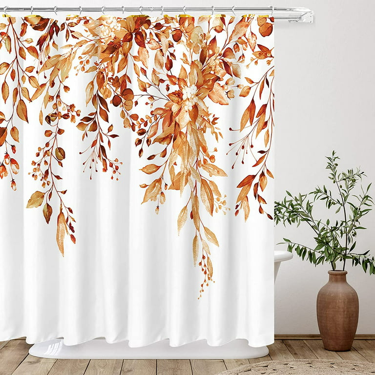 Goodwill Eucalyptus Shower Curtain Sets, Watercolor Leaves on The Top Plant  with Floral Bathroom Decoration 72x78 Inch with Hooks