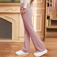 thumbnail image 5 of FINALGANG Girl Versatile Pants Solid Color Elastic Waistband Slacks Flared Leg Uniforms Trousers With Pockets Designed Cozy Trendy Playsuit, 5 of 5