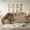 Brown, variant on 115.2" L-Shaped Convertible Sleeper Sofa with Pull Out Bed, USB Ports, Side Pocket, Sherpa Fleece Upholstery, Sectional Couch for Living Room, Brown
