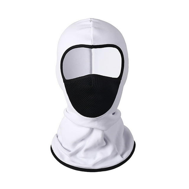 Riforla Winter Outdoor Riding Plus Velvet Warm Breathable Cold Temperature Constant Temperature Ski Face Protection Hood White