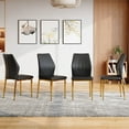 thumbnail image 2 of LUFTUT Modern Dining Chairs Set of 4, Black PU Leather Upholstered Kitchen Side Chairs, Ergonomic High-Back Design with Sleek Gold Metal Legs, 2 of 7