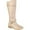 Stone Faux Leather, variant on Journee Womens Harley Wide Calf Stacked Heel Riding Boots