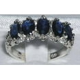 thumbnail image 3 of LBG British Made 18k White Gold Natural Sapphire Womens Eternity Ring - 33 size options - Size 10.25, 3 of 7