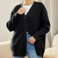 thumbnail image 3 of Ediodpoh Cardigan Sweaters for Women Casual Long Sleeve Knitted Open Front Fashion Loose Warm Black XL, 3 of 4