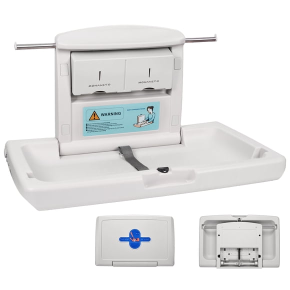 Mueble de Cambio Bebe Plegable de Pared con Correa de Seguridad, Centro de Cuidado Infantil Resistente al Agua