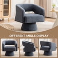 thumbnail image 6 of CRERIYO 360° Swivel Barrel Accent Chairs Set of 2, Oversized Soft Teddy Velvet Armchairs for Living Room and Bedroom, Blue, 6 of 13