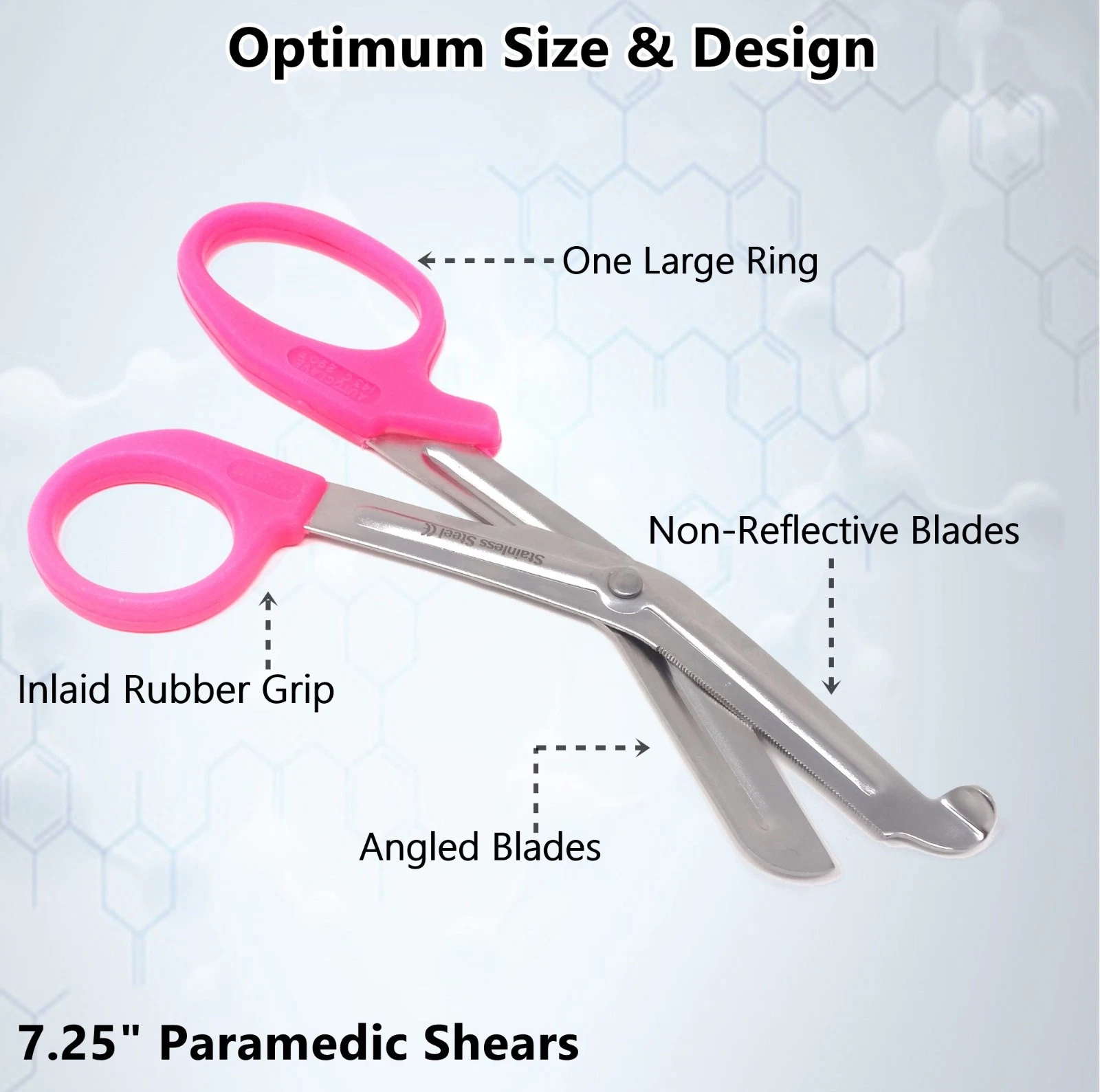 Trauma Shears 7.25" Emergency Shears, Stainless Steel Outdoor Camping Rescue Tools, Ideal for First Responders - Hot Pink